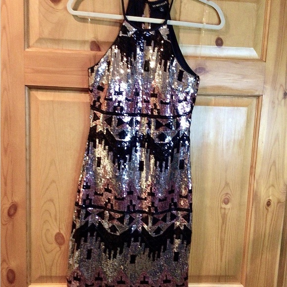 My Michelle Sequin Mini Dress w/ Built in Bra Size 3 - Picture 2 of 10